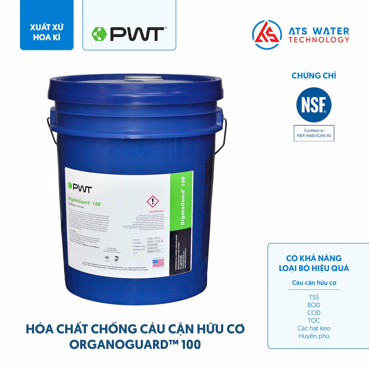 Hóa chất chống cáu cặn hữu cơ OrganoGuard 100