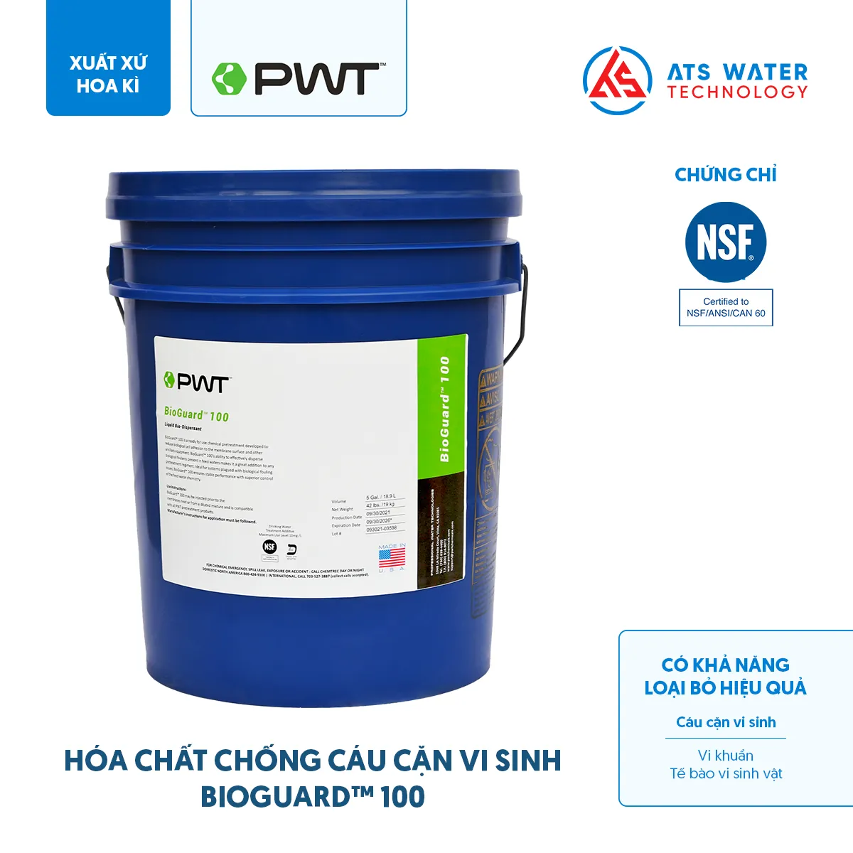 Hóa chất chống cáu cặn vi sinh BioGuard 100